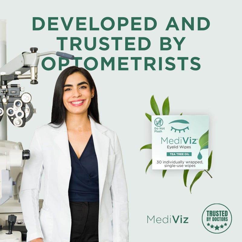 mediviz Tea Tree Eyelid Cleanser Wipes - 30 Single-Use Towelettes - Eyelash and Eyelid Wipes for Soothing Dry Eye Irritation, Demodex Removal and More - Image 5
